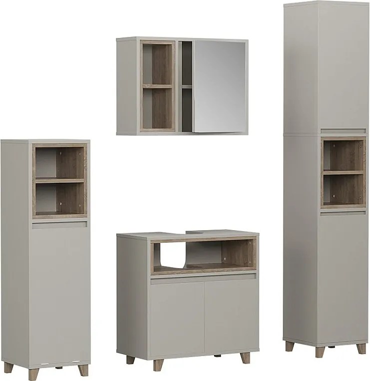 Zestaw mebli łazienkowych szary 60x30x61 elnor