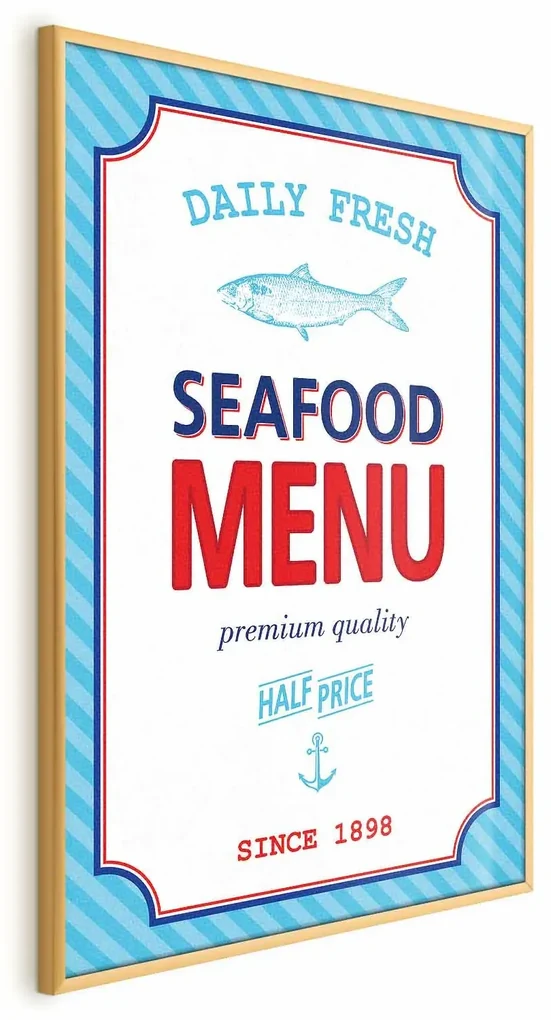 Plakat Menu 60x90 cm z ramą złotą bez marginesu ARTGEIST B
