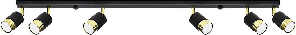 Listwa oświetleniowa NERO 6 czarny/złoty