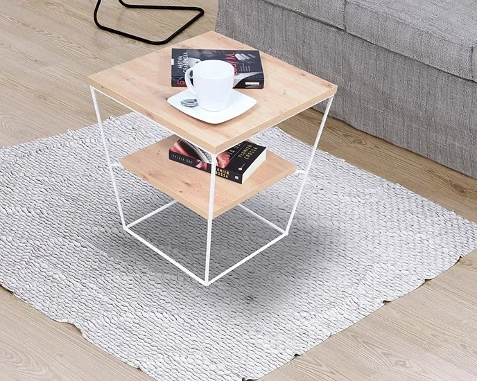 Skandynawski stolik kawowy z półką dąb artisan L4-S72