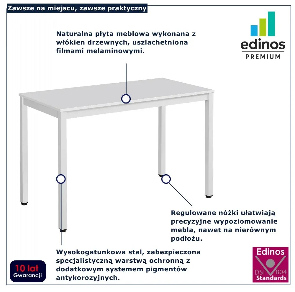 Biały stół w stylu loft 120x60 na metalowych nogach S6-G09