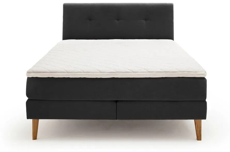 Antracytowe łóżko boxspring 160x200 cm Stockholm – Meise Möbel