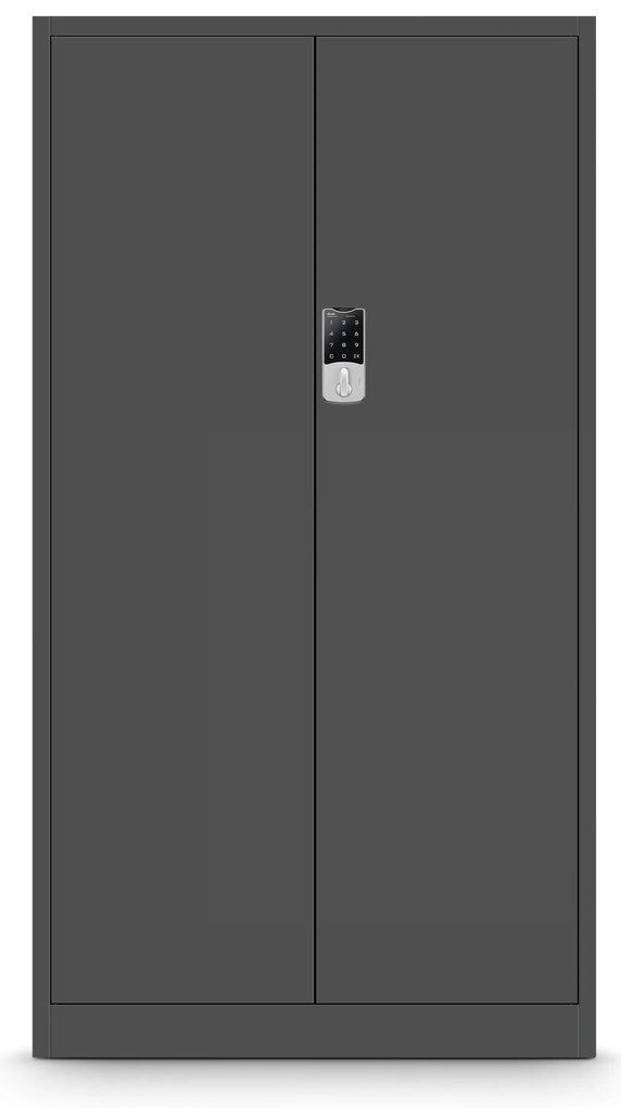 Biurowa szafa metalowa na akta DANIEL, 900 x 1850 x 400 mm, antracytowa