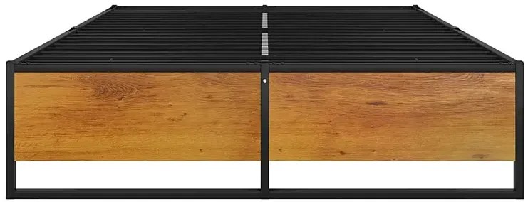Czarne metalowe łóżko małżeńskie 140x200 cm F6-D41