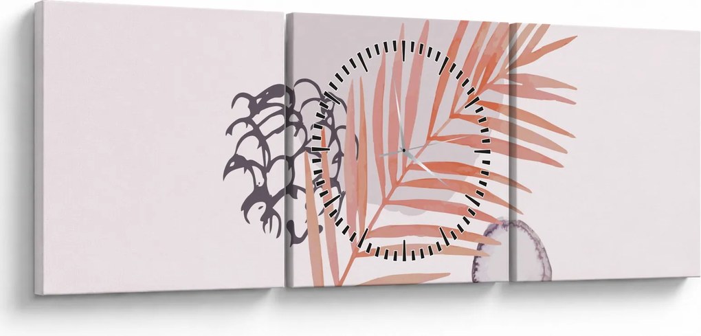 Obraz - Fioletowy minimalizm N⁰3 (z zegarem) (90x30 cm)
