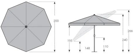 NASSAU 2 m - parasol uchylny : Substancja Desen - 848