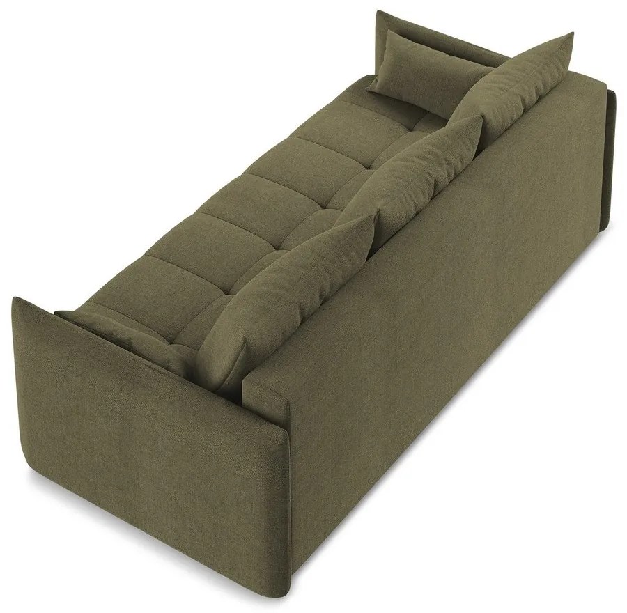 Rozkładana/ze schowkiem sofa w kolorze khaki 225 cm Moku – Makamii