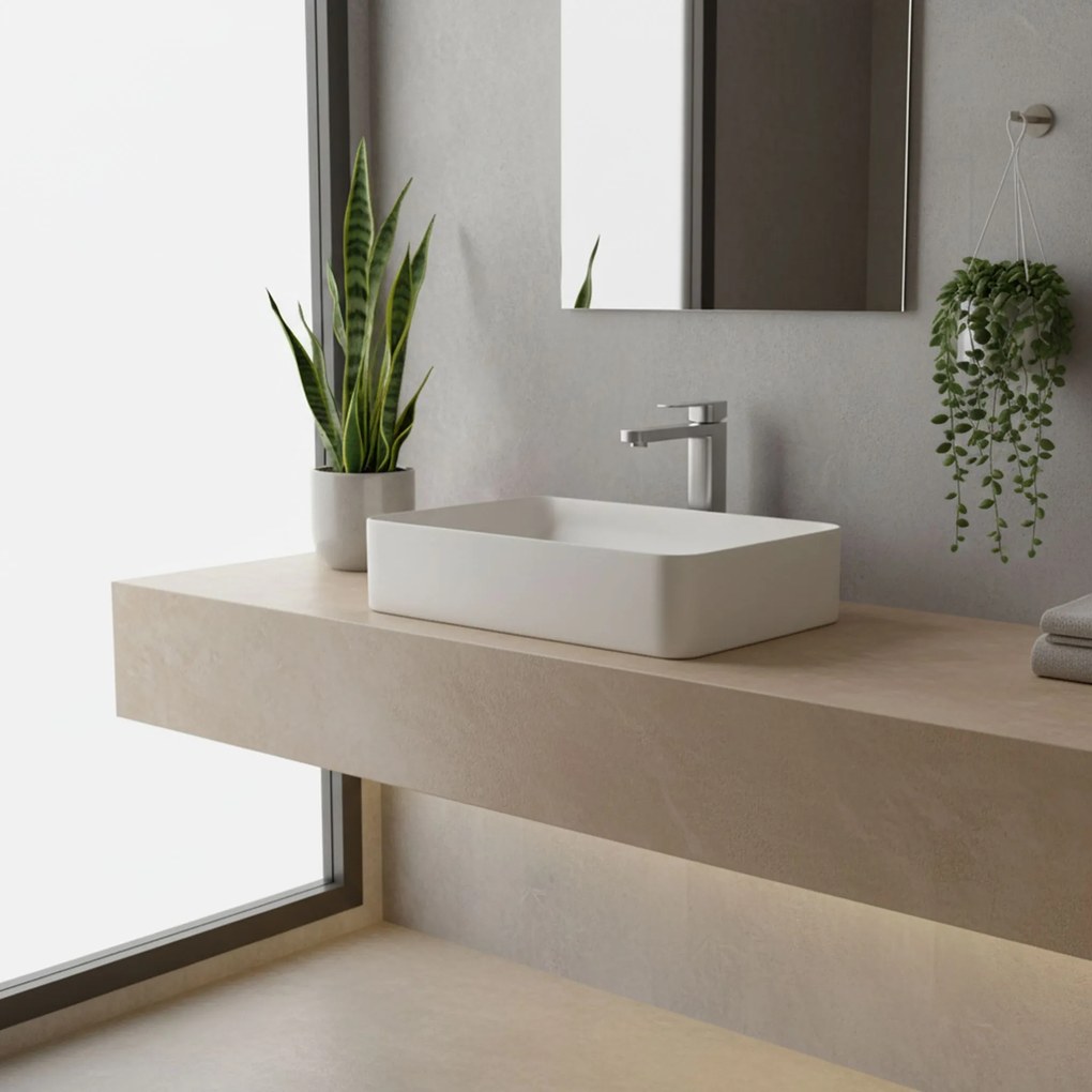 Bateria umywalkowa Rea Arlo Nikiel Szczotkowany Wysoka