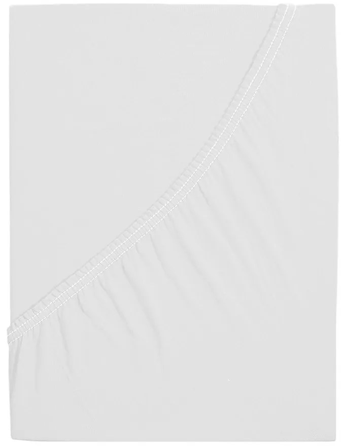 PrzytulneMieszkanie.pl Prześcieradło jersey z mako bawełny LUXORA białe 180 x 200 cm