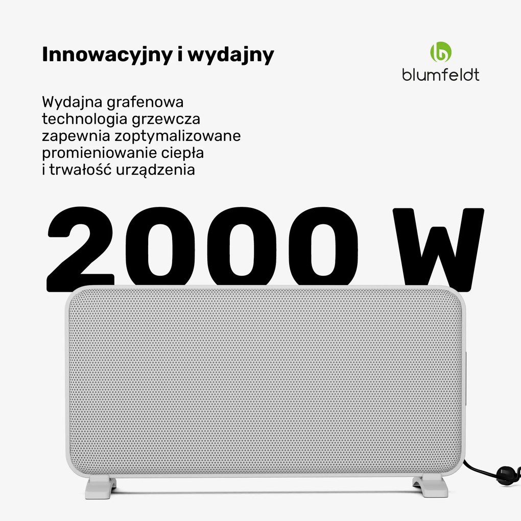 Blumfeldt SwiftWave Smart 2000W 20m² Konwektor Biały