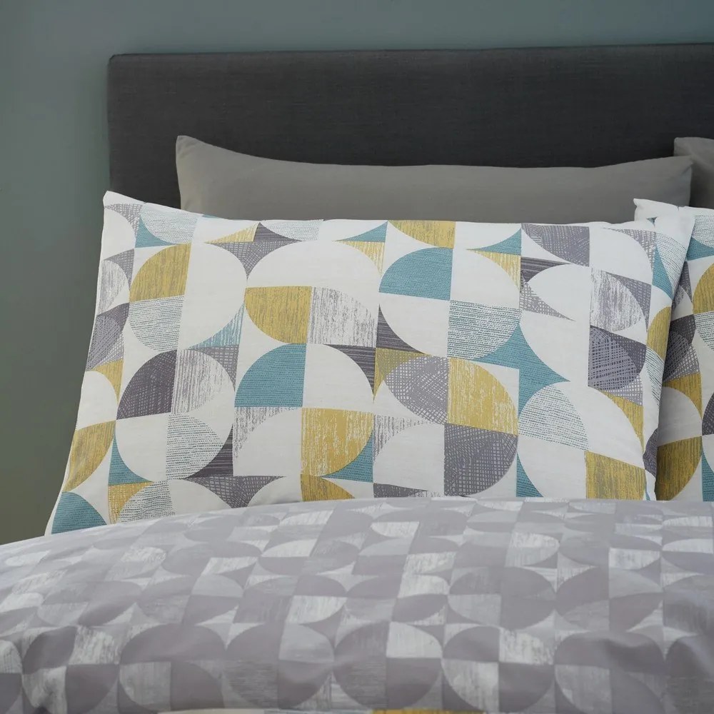 Szara pościel dwuosobowa 230x220 cm Retro Circles – Catherine Lansfield
