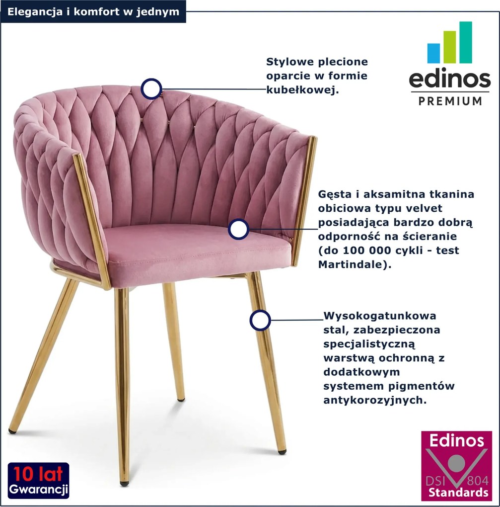 Ciemnoróżowe krzesło glamour  D9-E94