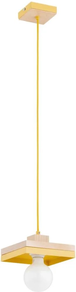 Lampa wisząca na lince MIKO 1xE27/15W/230V żółta/beżowa