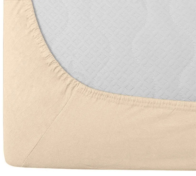 PrzytulneMieszkanie.pl Prześcieradło jersey jasnobeżowe 180 x 200 cm