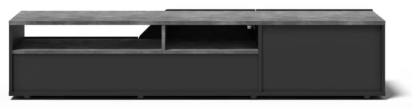 Czarna szafka pod TV w dekorze betonu 180x38 cm Verone – TemaHome