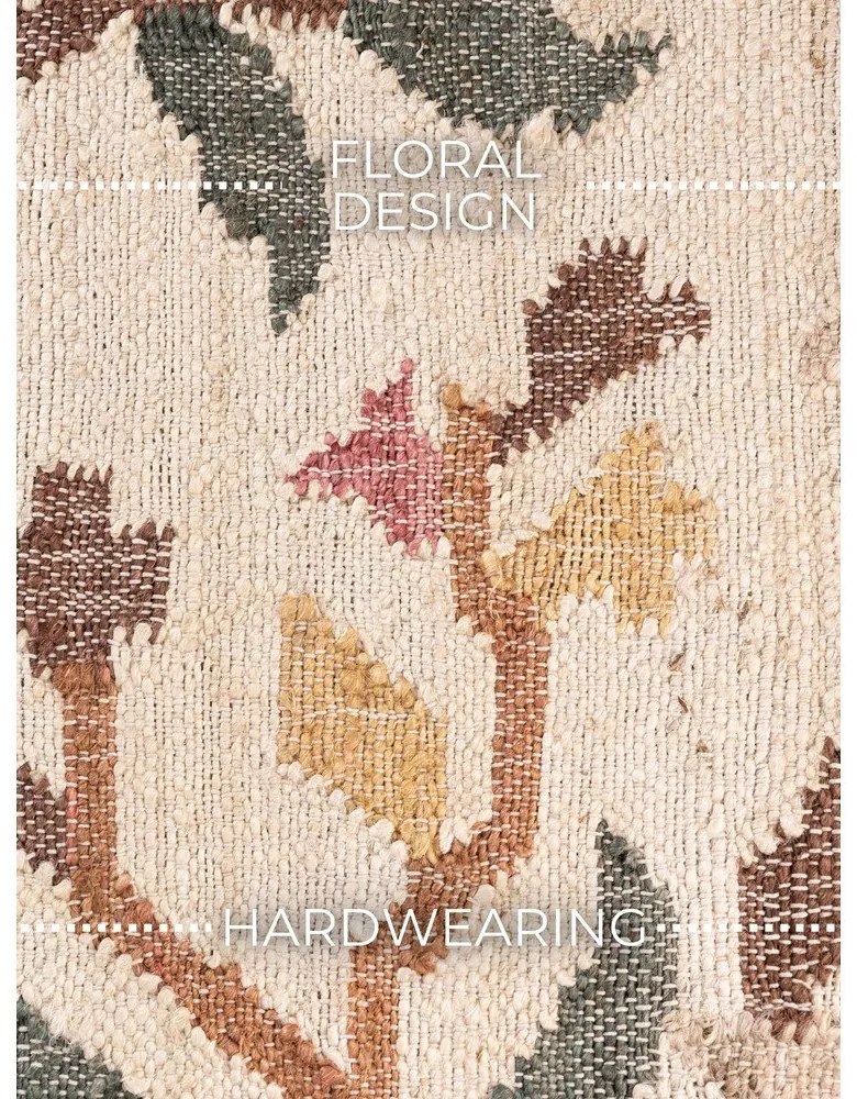 Kremowy dywan z juty tkany ręcznie 120x170 cm Roya Violette – Elle Decoration