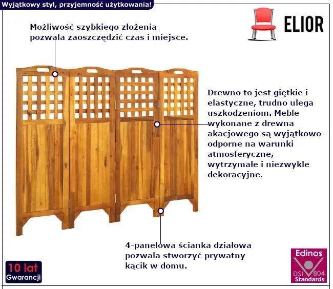 Niska 4-panelowa ścianka działowa - Arenzo