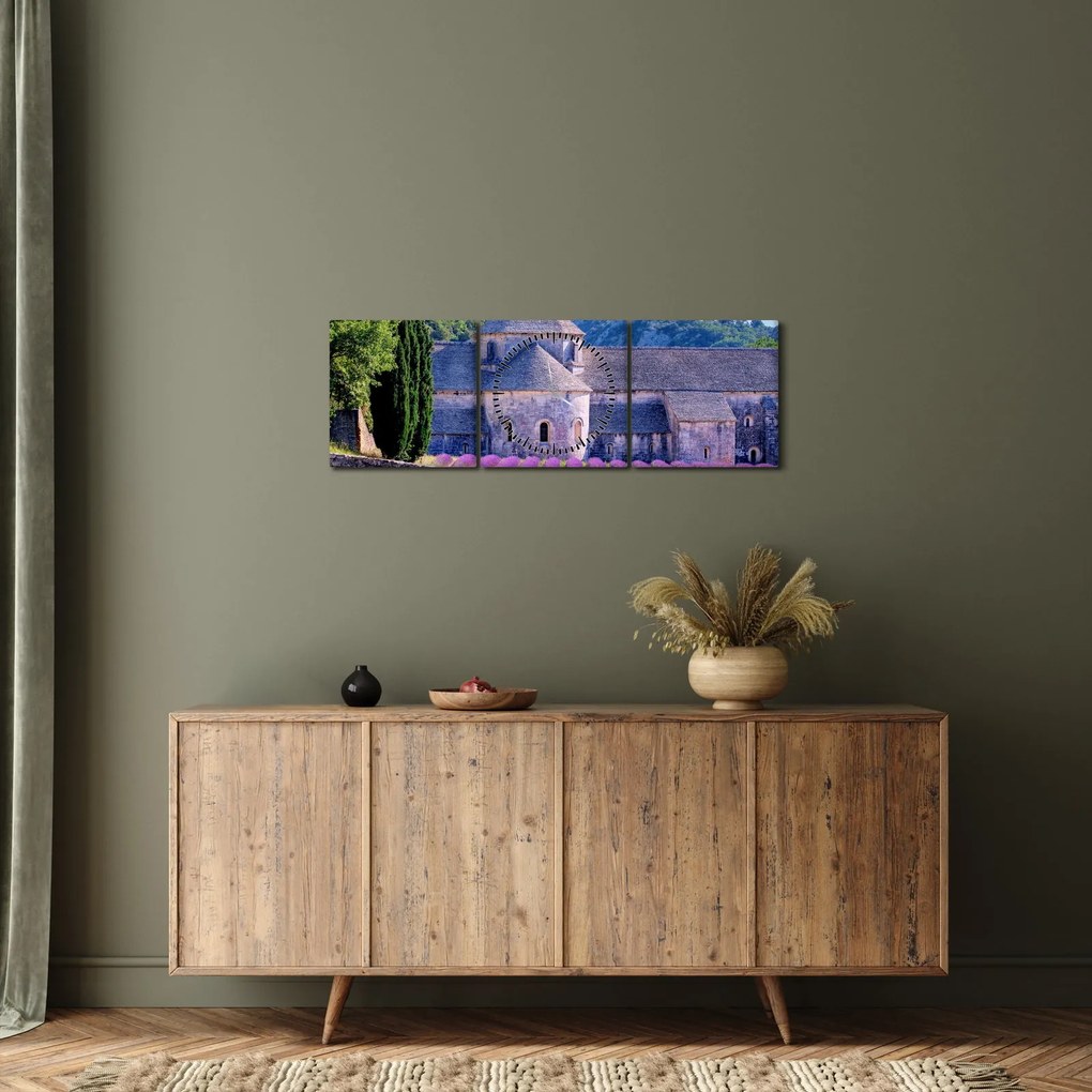 Obraz - Lewandowe pole (z zegarem) (90x30 cm)