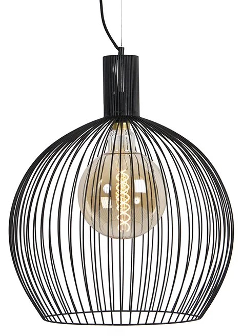 Designerska lampa wisząca czarna 50cm - Wire Dos Nowoczesny Oswietlenie wewnetrzne