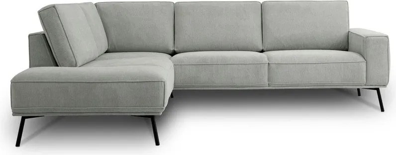 Jasnoszary narożnik z tkaniny szenilowej (lewostronny/w kształcie litery L) Amsterdam – Scandic