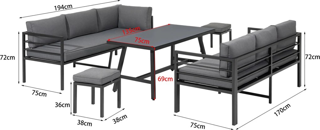 Doppler YORK ogrodowy zestaw wypoczynkowy
