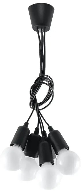Czarna industrialna lampa wisząca - 3X EX543 B4-A77