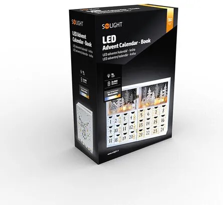 Solight LED kalendarz adwentowy Książka, 8x LED, 40 x 30 cm, 2x AAA