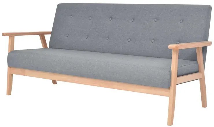 Jasnoszary komplet wypoczynkowy sofa z fotelem - Kifi 2X