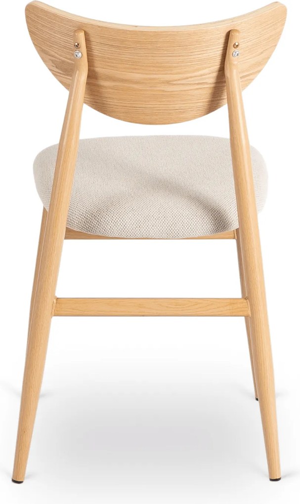Krzesło Tapicerowane z Drewna Giętego BRAGA Dąb/Krem Retro
