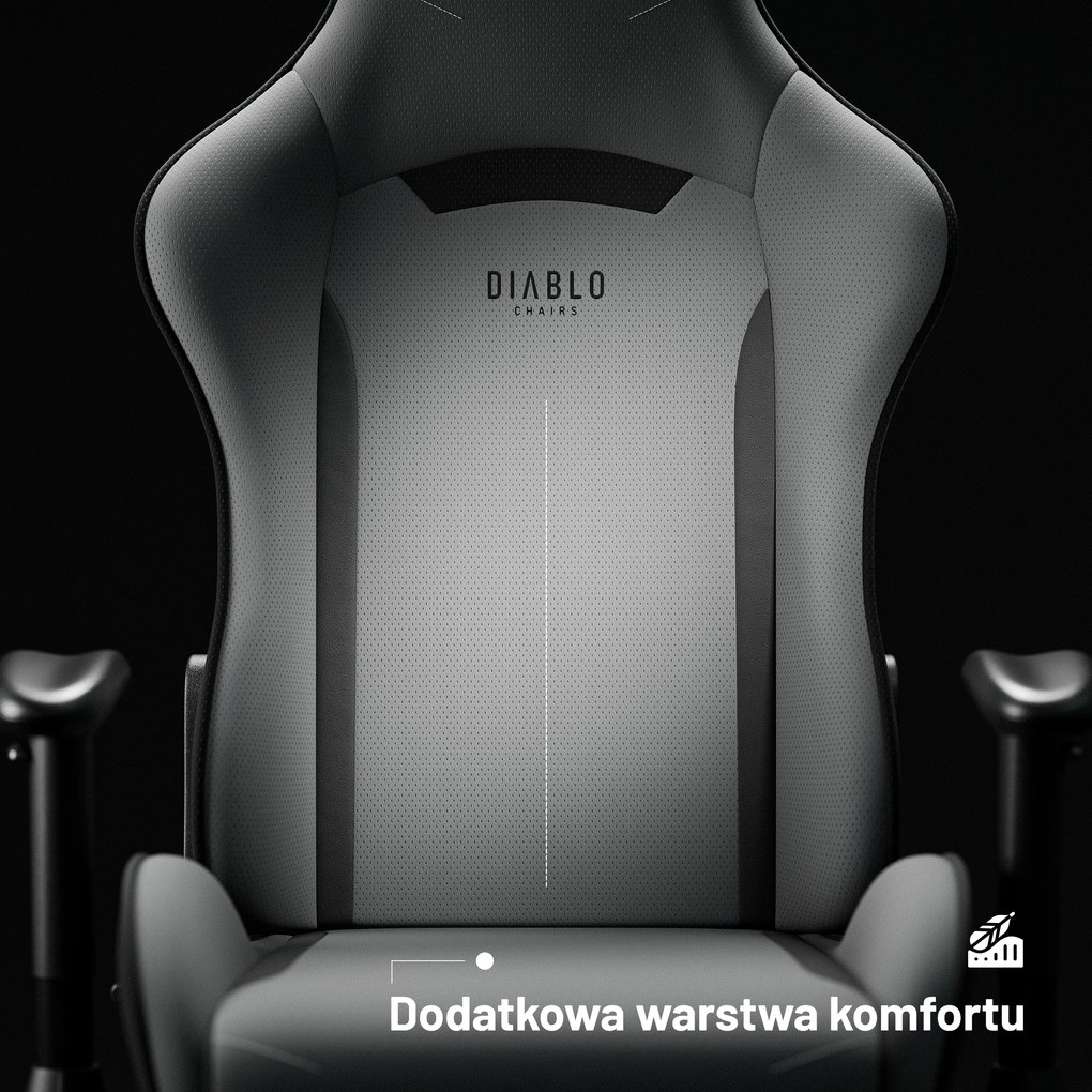 Fotel gamingowy materiałowy szary: Diablo X-Starter
