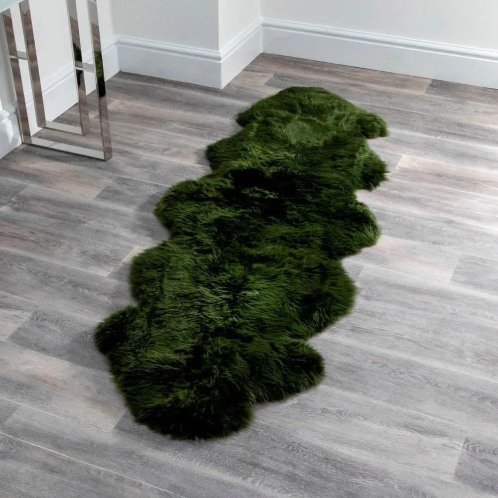 Zielona skóra owcza Native Natural Double, 60x240 cm