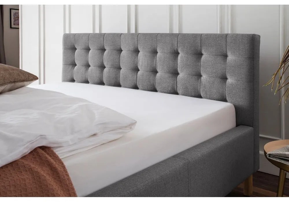 Jasnoszare tapicerowane łóżko jednoosobowe bez stelaża 120x200 cm Malin – Meise Möbel
