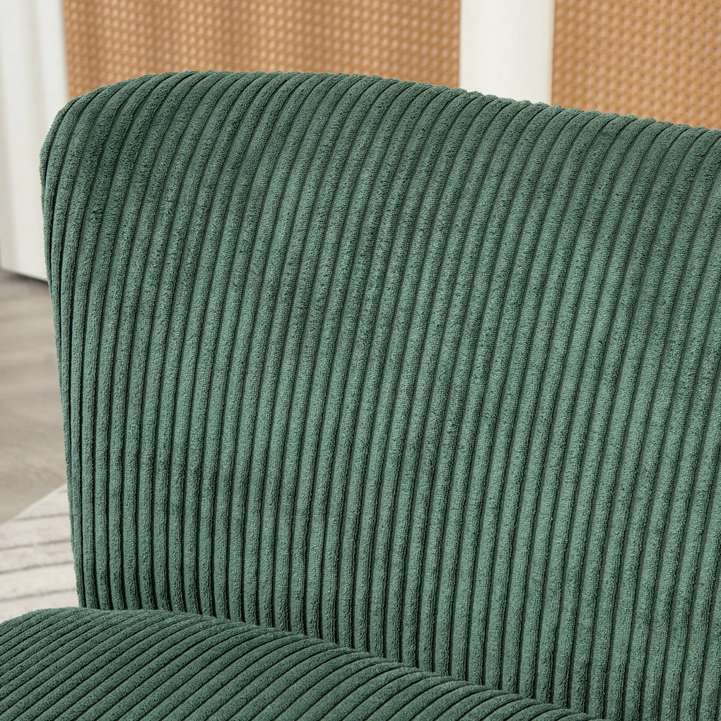 HOMCOM Sofa wypoczynkowa 2-osobowa zielona welurowa z drewna i pianki 117x56x77 cm | Aosom PL