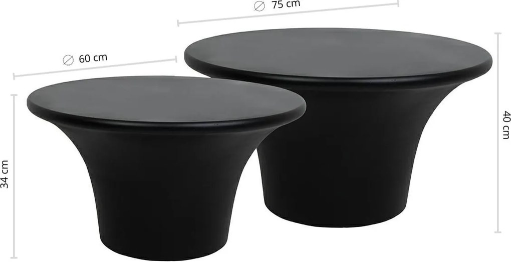 Zestaw 2 okrągłych stolików kawowych Podium