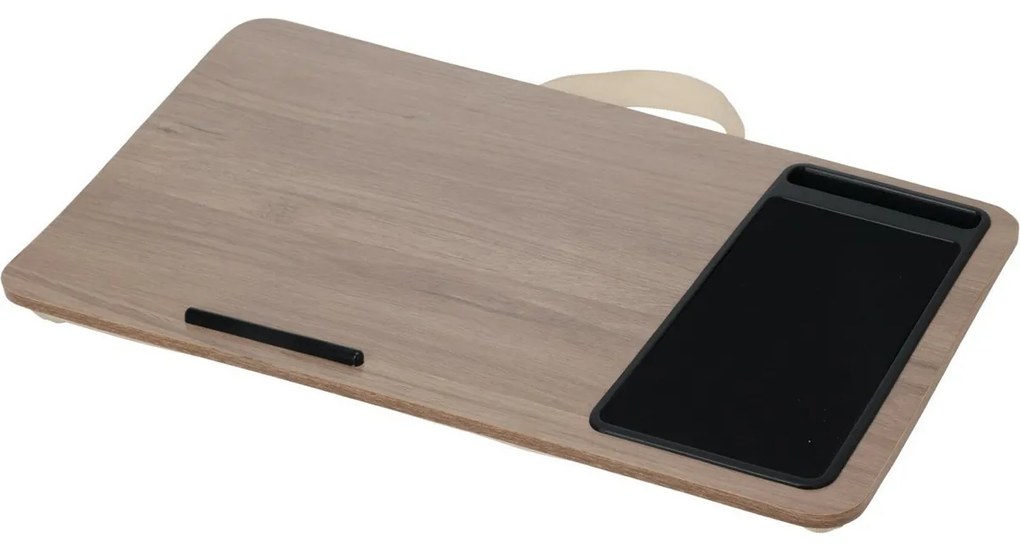 Stolik podręczny do laptopa, brązowy, 57,5 x 4 x 30,5 cm, MDF
