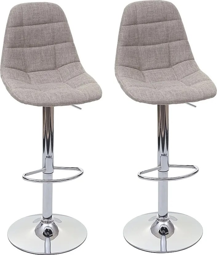 Stołek barowy MCW-A67 (zestaw 2 szt.),  kremowo-szary, tekstylny