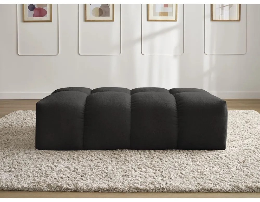 Czarny podnóżek z materiału bouclé Everest – Bobochic Paris