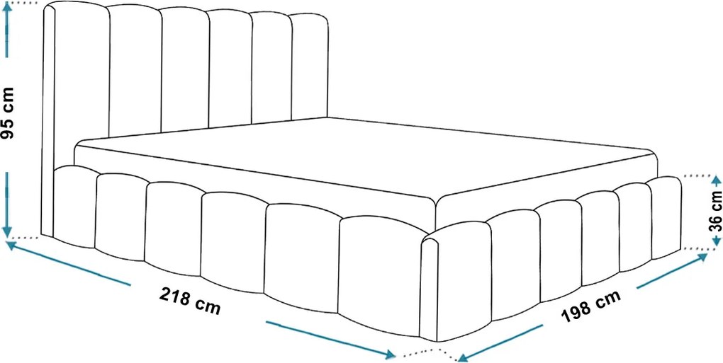 Łóżko Slim 11 z pojemnikiem i stelażem 180x200 cm, kolor Catch Me 01