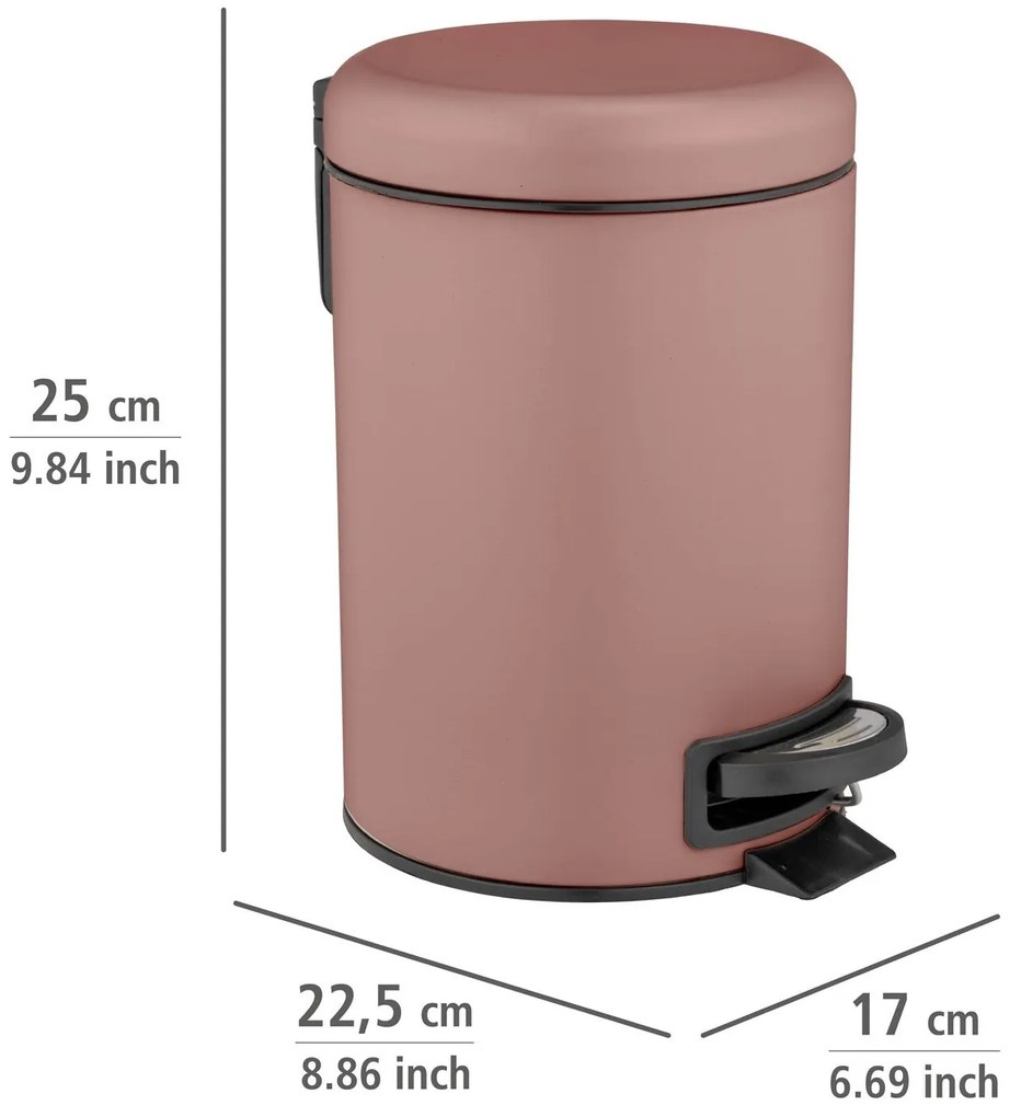 Nowoczesny kosz na śmieci do łazienki z pedałem, 3 l, WENKO