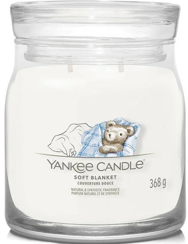 Yankee Candle Świeca zapachowa średnia Signature Soft Blanket, 368 g, M
