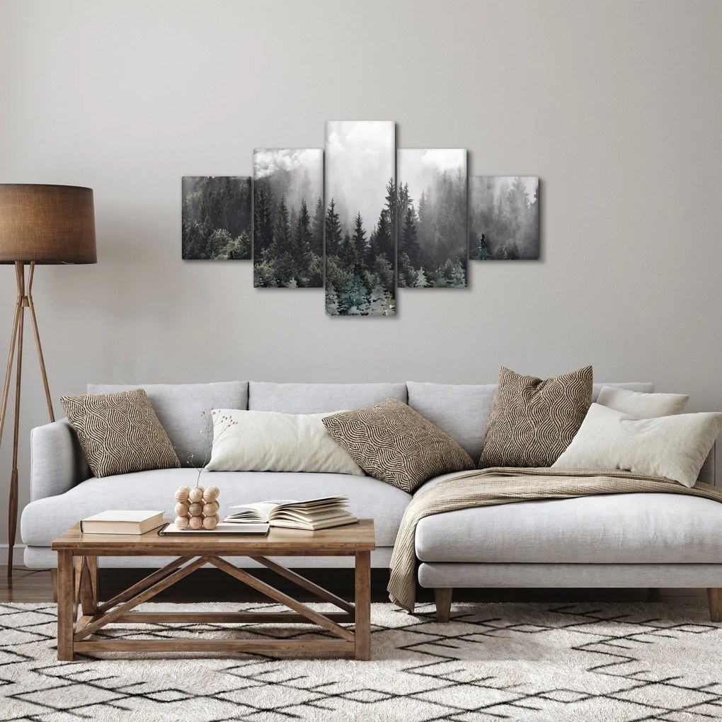 Obraz - Las z ilustrowanymi elementami (125x70 cm)
