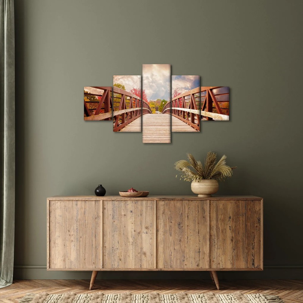 Obraz - drewniany most (125x70 cm)