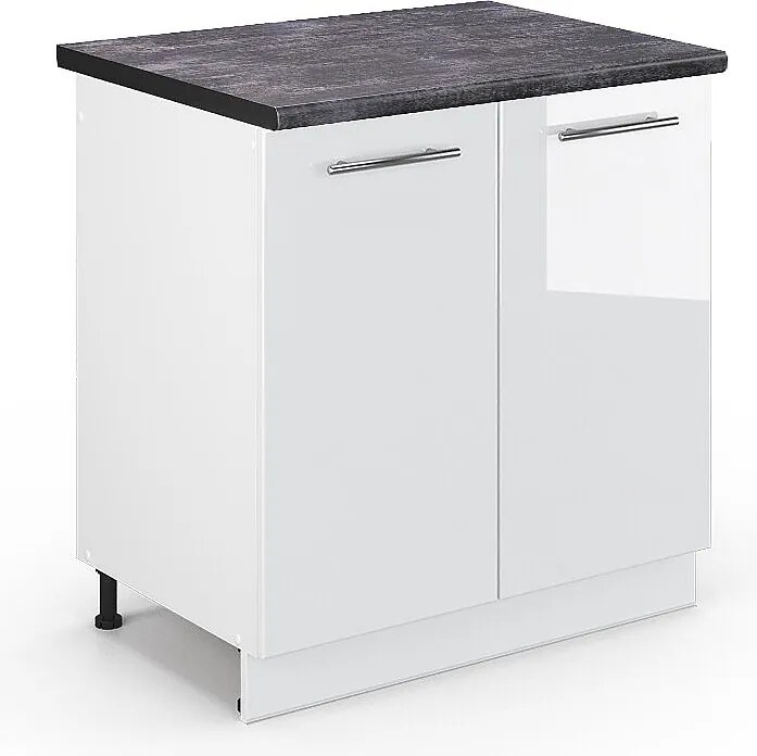 Szafka pod zlew biały wysoki połysk 80x60x82 fame-line