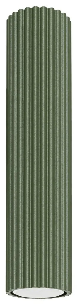 Plafon KARBON 30 zielony oliwkowy ryflowany SOLLUX LIGHTING