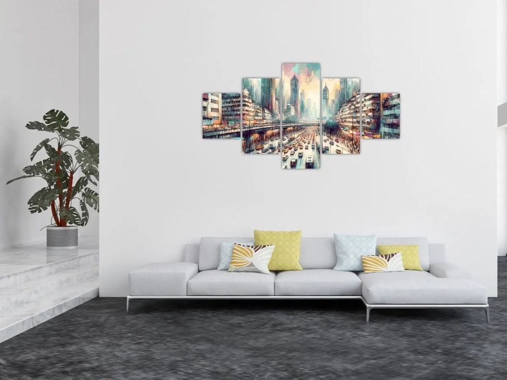 Obraz - Życie w wielkim mieście (125x70 cm)