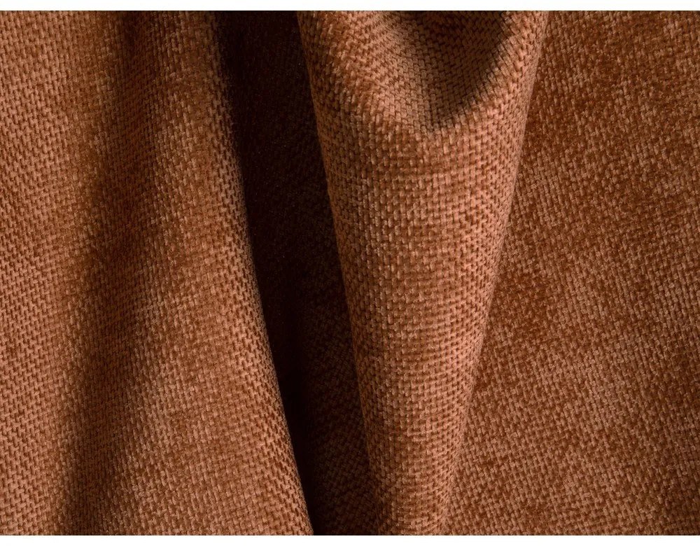 Narożnik z tkaniny szenilowej (lewostronny/w kształcie litery U) w kolorze terakoty Treno – Cosmopolitan Design