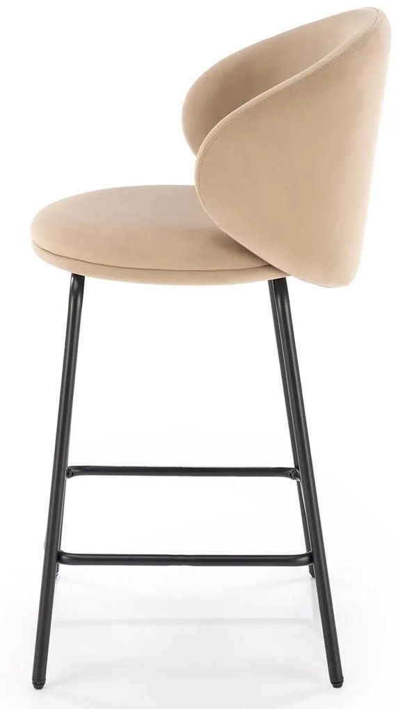 Beżowe barowe krzesło z oparciem C1-B11