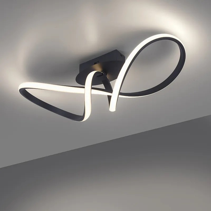 Lampa wisząca czarna 61 cm 3-stopniowy ściemniacz w komplecie z LED - Viola DueDesignerski Oswietlenie wewnetrzne