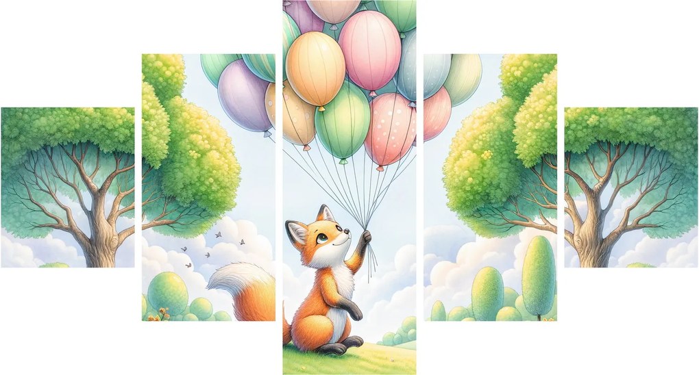 Obraz – Szczęśliwy lis (125x70 cm)