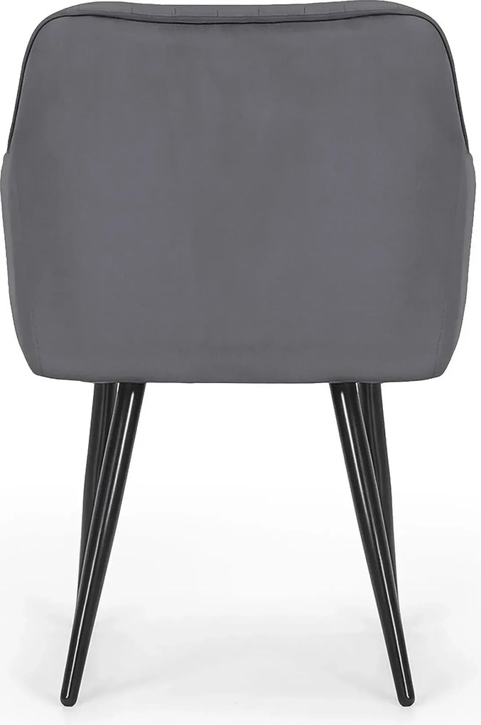 Zestaw 2 grafitowych krzeseł pikowanych C3-W67